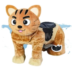 Indoor Outdoor Home Use Electric Mechanical Plush Animal Ride Toy with Wheels