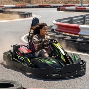 Indoor Outdoor Playground Enteractive Driving Racing Game Machine Amusement Park Ride Electric Go Karts Durable Tube Steel Frame
