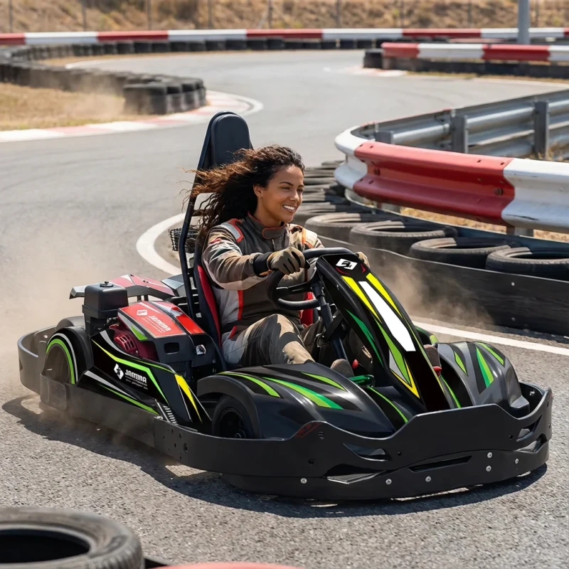 Indoor Outdoor Playground Enteractive Driving Racing Game Machine Amusement Park Ride Electric Go Karts Durable Tube Steel Frame
