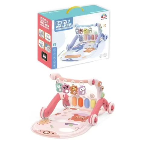 Infant Baby Puzzle Activity Gym Carpet Play Mat Fitness Rack Music Key Baby Pedal Piano Toys Baby Walker Stroller Toys for Kids