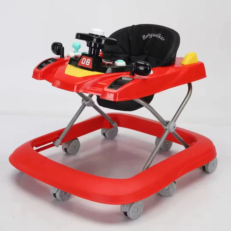 Infant Baby Walker Lightweight Plastic Stroller Carriage with 6 Wheels and 20kg Max Load for Kids