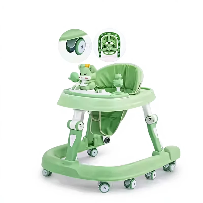 Infant Step by Step Walker Anti Rollover Anti Fall Foldable Plastic 10KG Load Capacity Multi Function