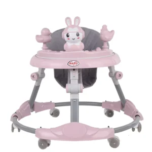 Infant and Toddler Folding Walker Anti Tip Baby Walking Aid 6-18 Months No O Shape Legs Silent Plastic Frame 10KG Load Capacity