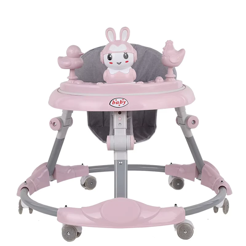 Infant and Toddler Folding Walker Anti Tip Baby Walking Aid 6-18 Months No O Shape Legs Silent Plastic Frame 10KG Load Capacity