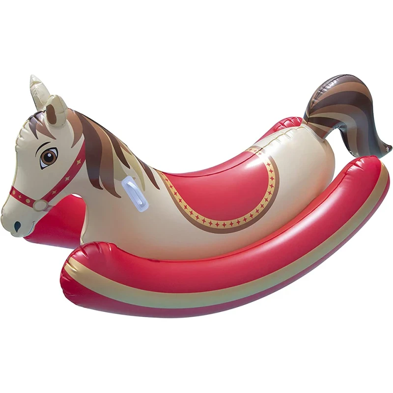 Inflatable Hobby Horse Rocker Float Swimming Pool Ride on Animal Toy for Kids Adults