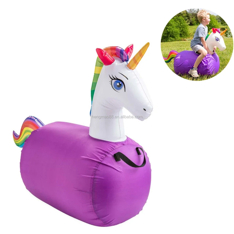Inflatable Hopper Animals Unicorn Race with Cover Kids Ride on Horse Game Toy