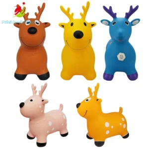 Inflatable Kids Ride on Toys Animal Deer Shape Jumping Hopper