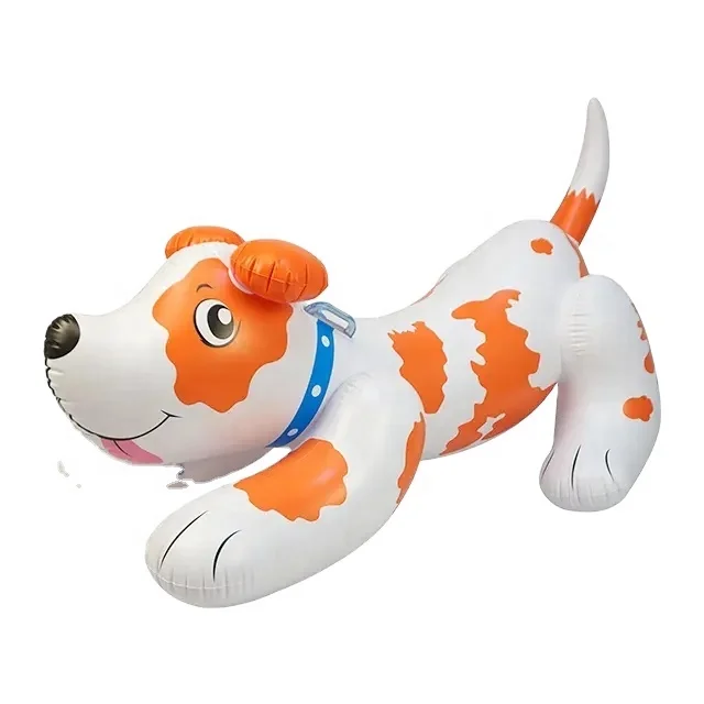 Inflatable Ride Ons Float Orange Dalmatian Dog Animal Toy Swimming Pool Floats for Young Ride On Raft Water Fun Toys