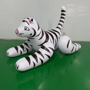 Inflatable Rides Toy Animal on King Tank White Animatronic Walking Sliding Animals Inflatable Tiger Ride