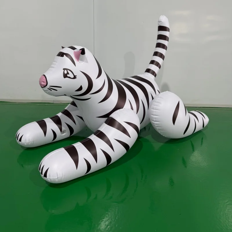 Inflatable Rides Toy Animal on King Tank White Animatronic Walking Sliding Animals Inflatable Tiger Ride