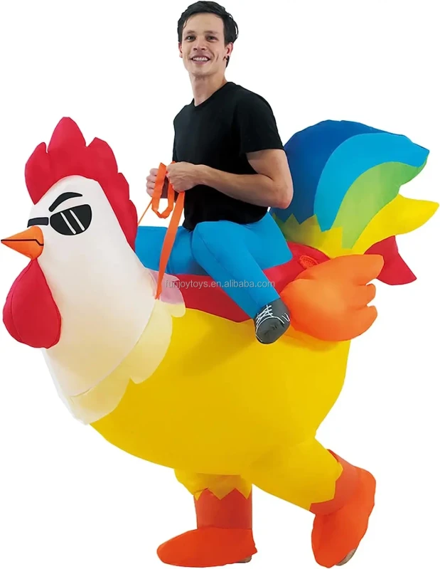 Inflatable Rooster Suit Ride-on Chicken Costume for Adults, Men, Women