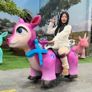 Interactive Electric Deer Kiddie Ride On Car for Toddlers with Lights and Music Indoor Outdoor Shopping Mall Use