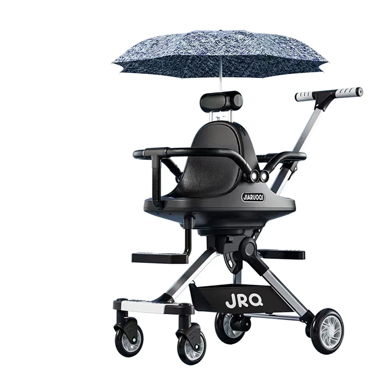 JRQ 666 6 4 in 1 Twin Baby Stroller for Kids Foldable Lightweight Two Way High Landscape Aluminum Alloy 3 Year 20KG Load