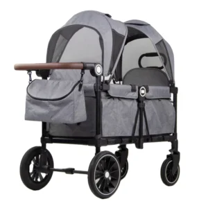 JT Lightweight Other Frame Folding Double Wagon Stroller Newborn Toddler Travel Cargo Push Pull Fabric 4 Kids 20KG Load