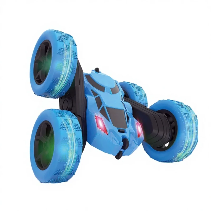 Jacko Toys 2.4GHz 4WD RC Stunt Car 360 Rotation Double Sided Driving Remote Control Car Toy For Kids With LED Lights