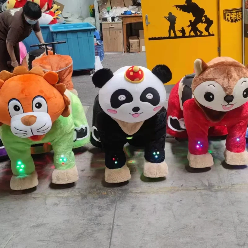 Joy2fun Happy Rides on Indoor Animal Walking Electric Car Coin Operated Ride on Animals for Shopping Mall Entertainment