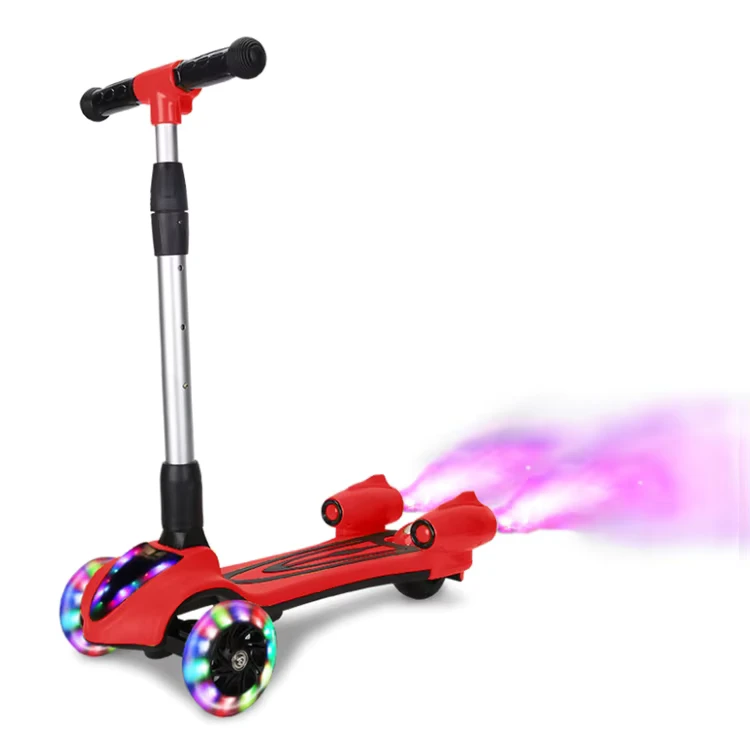 Kick Scooter 3 Wheel Kids Pedal Scooter Sit Down with Flashlight Music