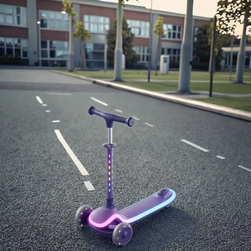 Kick Scooter Adjustable Height Multifunction Kids Scooter with 3 PU Wheels