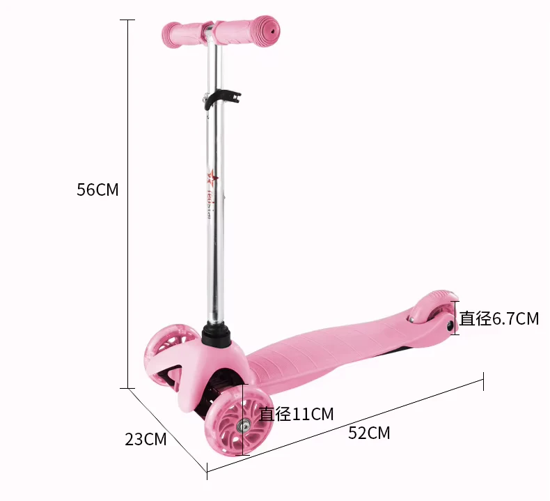 Kick Scooter Toys 3 Flash Wheel Outdoor Sports Kids Extra-wide Board Foot Scooter