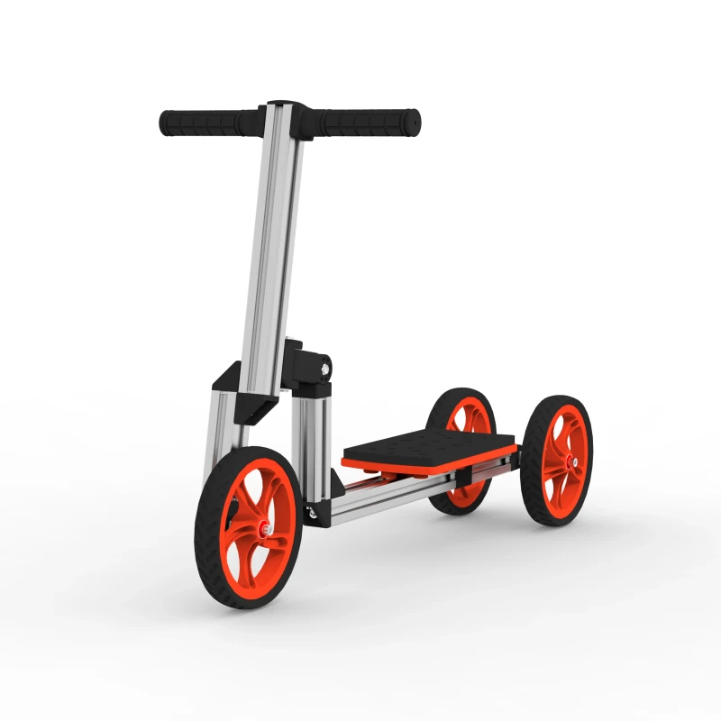 Kid DIY 4-in-1 Toy Scooter Tricycle Balance Bike Aluminum Fork Single Speed Gears Disc Brake 12" Wheels