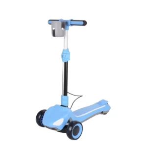 Kid Three Wheel Foldable Waterproof Electric Scooter with Remote Control 6 Inch Tyres Steel Frame 60W Motor Lithium Battery