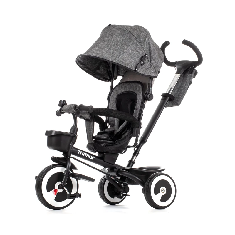 Kid Trike Stroller with Turn Around System Foldable Design and Parent Push Handle Kid Tricycle Baby Stroller