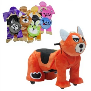 Kiddy Ride Plush Horse Battery Operated Ride On Toy with 1 Year Warranty Metal Frame English Language