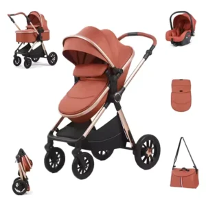 Kidilo H2D+C 3 in 1 Convertible 4 Wheel Cotton Children’s Stroller 0 3 Years 20KG Load Capacity Lightweight Folded Design