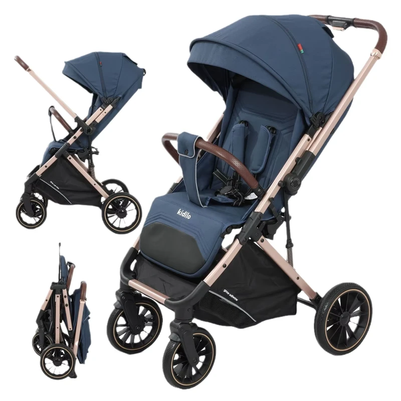 Kidilo Multifunctional Foldable Baby Stroller for Newborns High View Can Sit and Lie Down for Kids