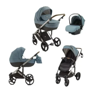 Kidilo Three in One High Landscape Stroller for Newborn Baby Lightweight Two Way Foldable with Shock Absorber Double Basket