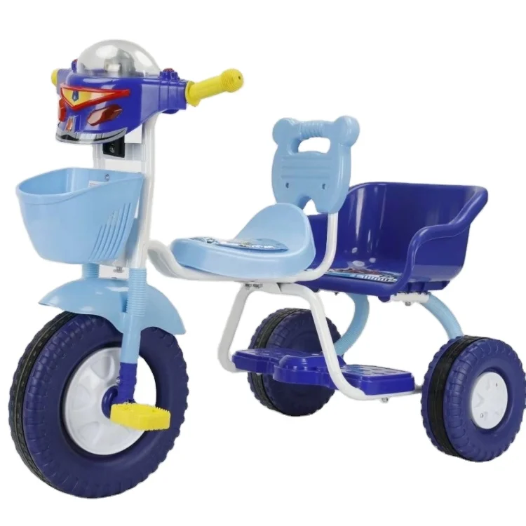Kids 3 Wheel Bike Learn to Walk Safely Manned Back Seat Tricycle Bike for Toddlers Boys Girls