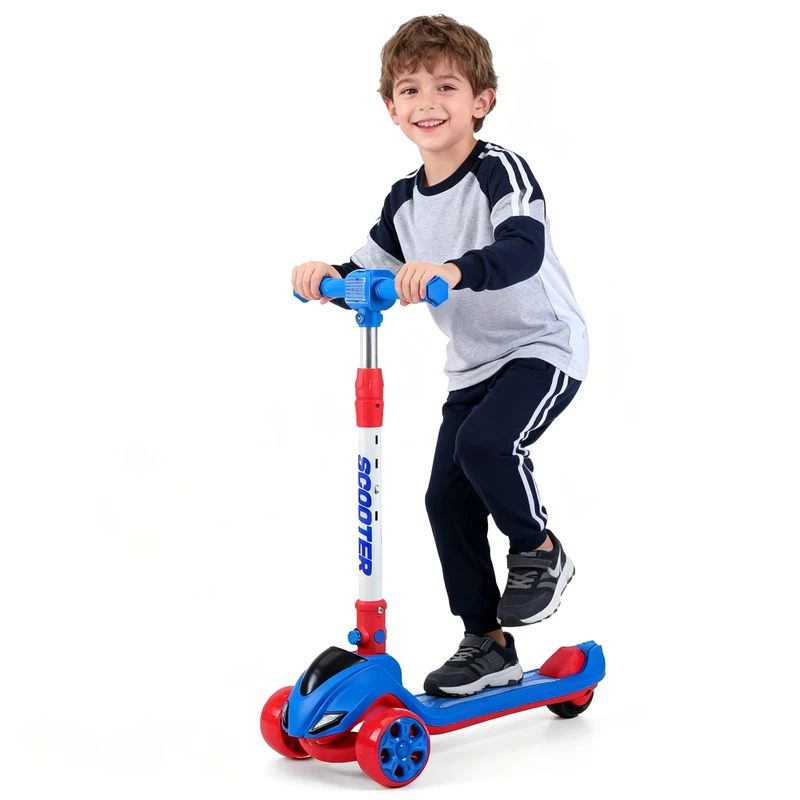 Kids 3 Wheel Foldable Foot Scooter with PU Wheels Outdoor Customized Logo