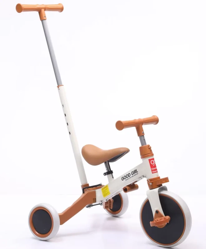 Kids 3 in 1 Tricycle Carbon Steel Frame Bikes Children Toddler Walking Balance Bicycle With Controllable Transition Pushbar