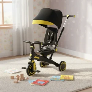 Kids Adjustable Folding Tricycle 360 Degree Rotation Baby Balance Bike 1 6 Years Old 3 Wheel Steel Trike