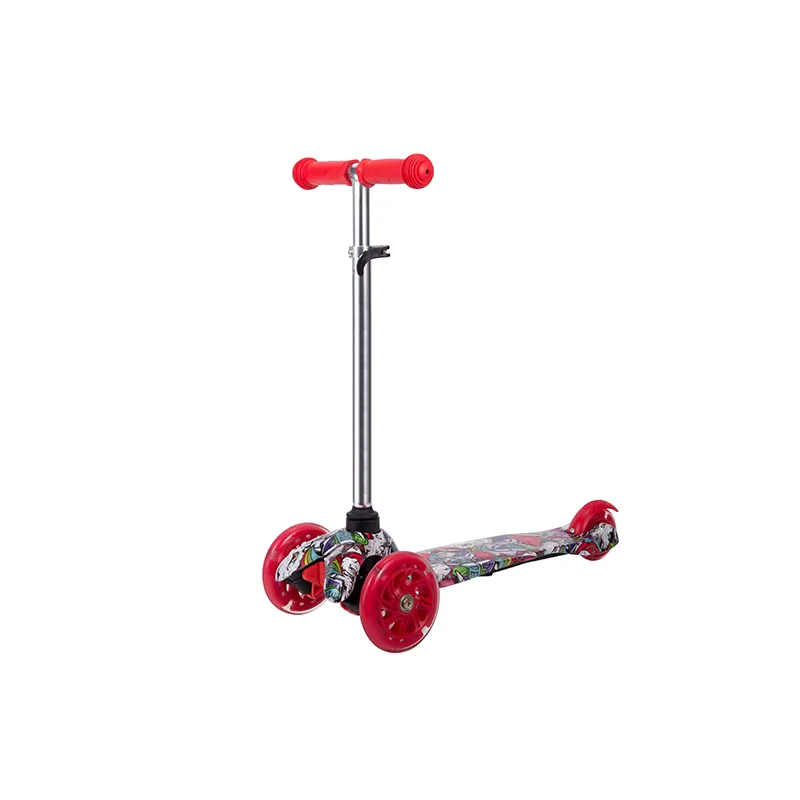 Kids' Adjustable Height Aluminum Alloy Flashing Light Foldable Scooter