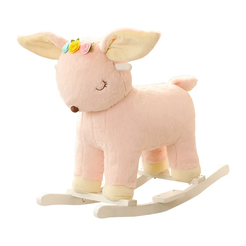 Kids Baby Gift Cute Deer Plush Animal Toys Ride Rocking Horse Toy