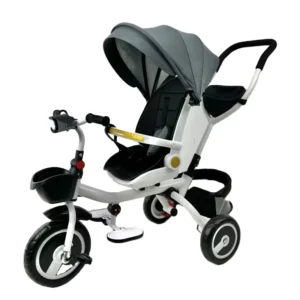 Kids Baby Trike Tricycle 3 EVA Plastic Wheel Push Stroller Safety Guardrail Music Three Wheel Vehicle Ages 2 4 Years