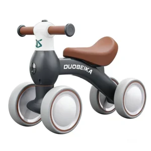 Kids Balance Bike 1-3Y Toddler Walker Bike 4-Wheel Baby First Ride-On Scooter Push Bike Toy Car Birthday Gift Quiet EVA Tires