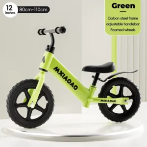 Kids Balance Bike 12″ Steel Frame & Fork No Pedals No Brakes Lightweight 3.5kg for 2 5 Years Off Road Use