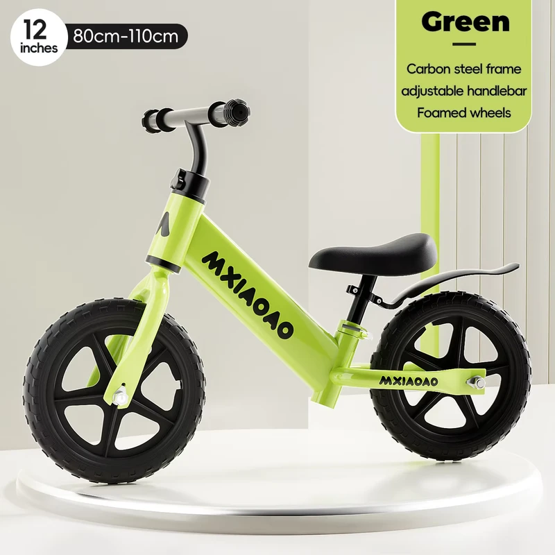 Kids Balance Bike 12" Steel Frame & Fork No Pedals No Brakes Lightweight 3.5kg for 2 5 Years Off Road Use