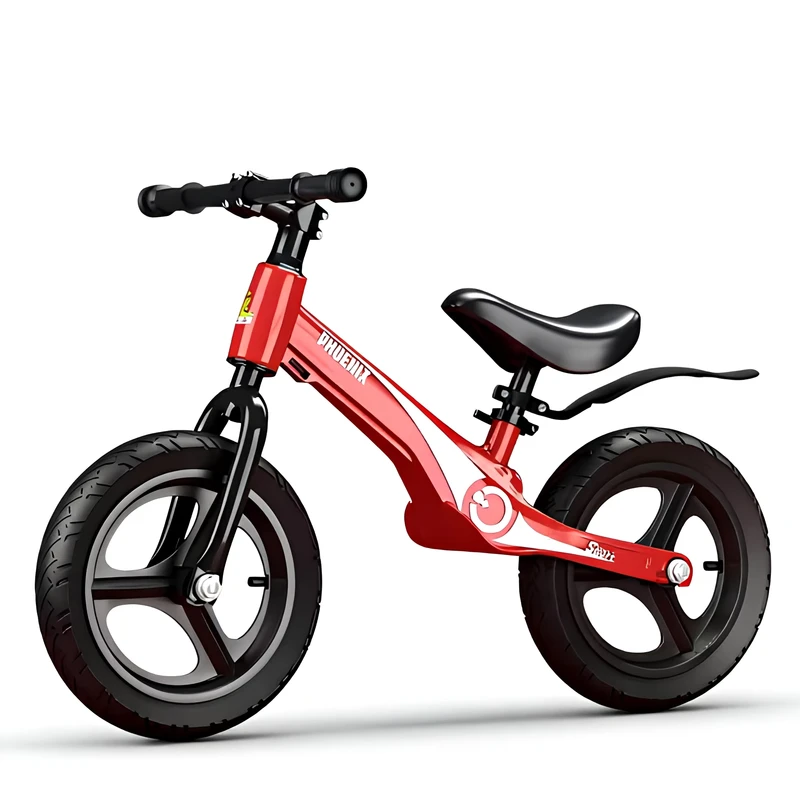 Kids Balance Bike Footless Glider Bike 2+ Magnesium Alloy Frame PU Wheel Hub Anti-slip Inflatable Wheels Foldable Shock