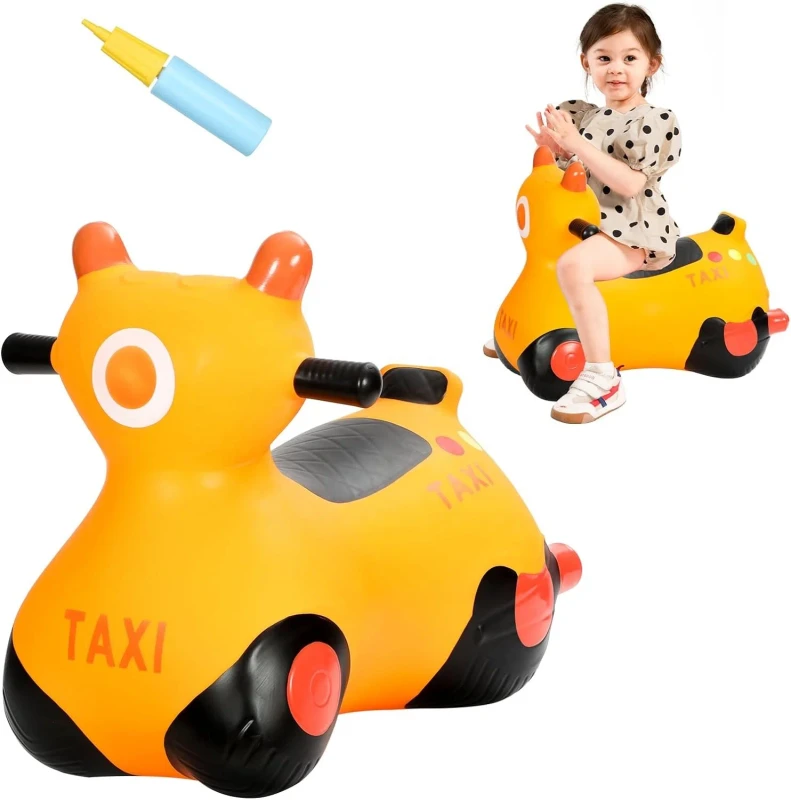 Kids Bouncy Car Hopper Toys Toddlers Ride on Car Inflatable Hopping Toys Bouncing Buddies Rubber Bouncer