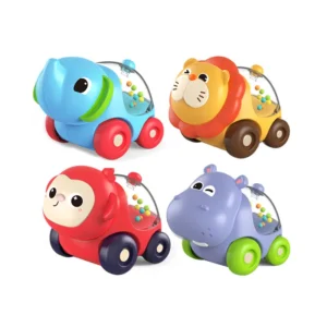Kids Educational Cars Push Go Vehicle Free Wheel Cartoon Animal Cars Baby Toy