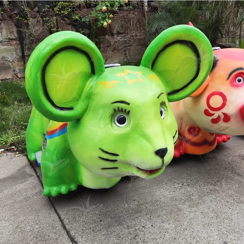 Kids Electric Animal to Ride Cartoon Waterproof Metal Playhouse Home for Garden Park