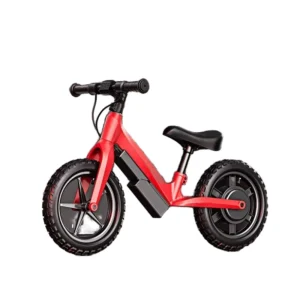 Kids Electric Balance Bike No Pedal 24V 2.6Ah Lithium Battery 100W Brushless Motor 13 15km h 3 6 Years Air Tire Nylon 12 Inch