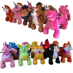 Kids Electric Battery Operate Animal Scooters Motorized Plush Riding Animals Cars