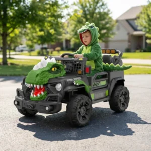 Kids Electric Car 12V Ride on UTV Dinosaur Design 4×4 Off-Road with Remote Control Electric Ride on Car