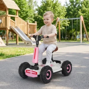 Kids Electric Car 4 Wheels Off Road Ride on Car with a 360 degree Rotation and LED Lights for Boys Girls