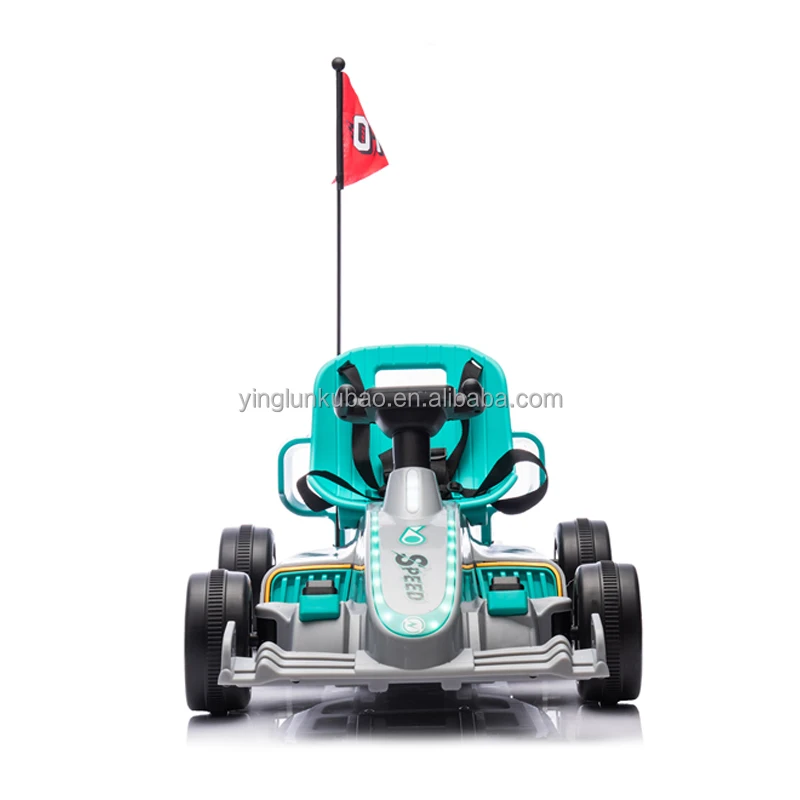 Kids Electric Go Kart Racing Car Formula Style 12V Battery Powered Aerodynamic Spoiler Protective Bumper Outdoor Durable Safe