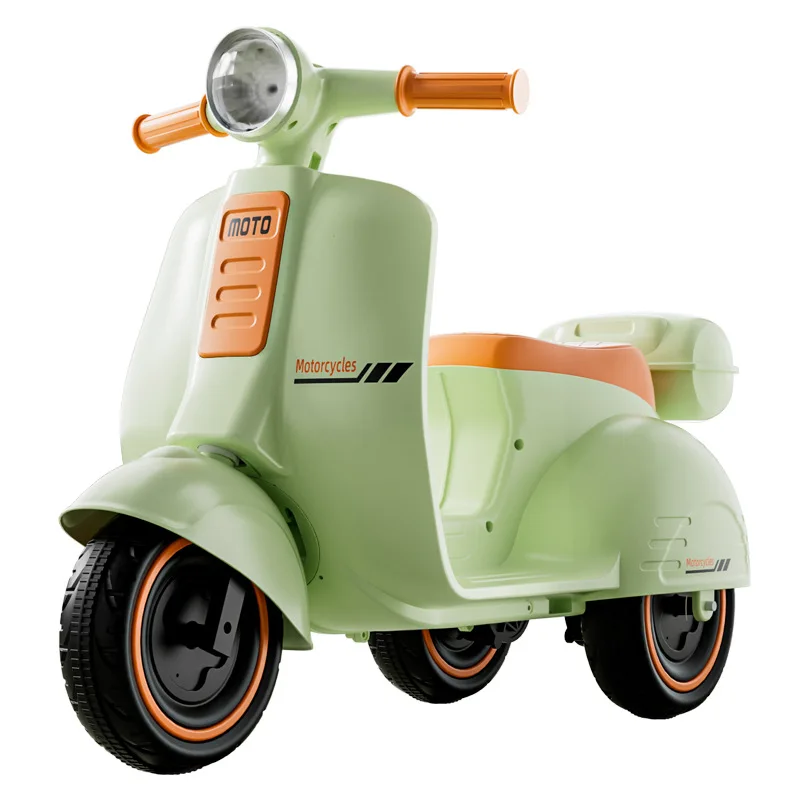 Kids Electric Motorcycle Retro Style Ride-On Remote-Controlled Music Toy Car Mulan-Themed Vintage Tricycle Plastic 3-6 Years
